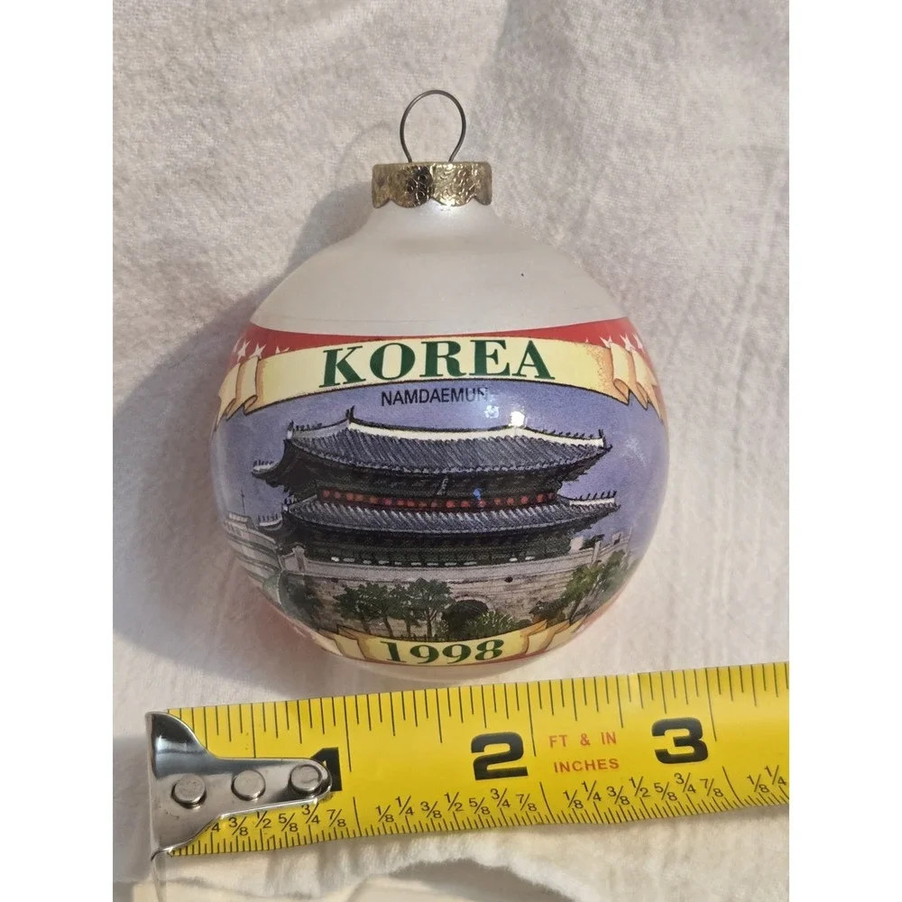 Vintage 1998 Korea‎ Namdaemun Christmas Ornament AGC USA South Korea Flag